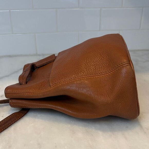 Coach Bag Purse Handbag Vintage ale Pebbled Drawstring Backpack Bag Pocketbook - Picture 9 of 16